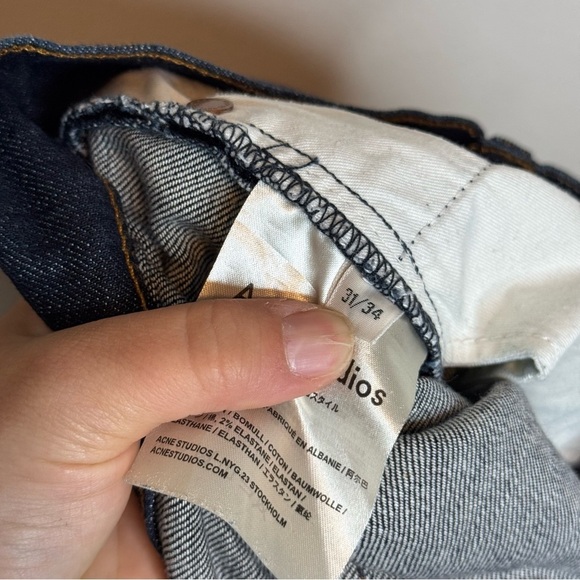 Acne Studios Ace Comfort Rw Mens Slim Jeans W31 L34 Dark Blue Wash - Picture 12 of 12